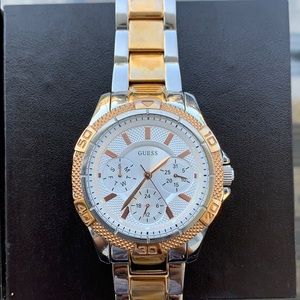 Guess Women’s Silver & Gold Watch. Water Resistant